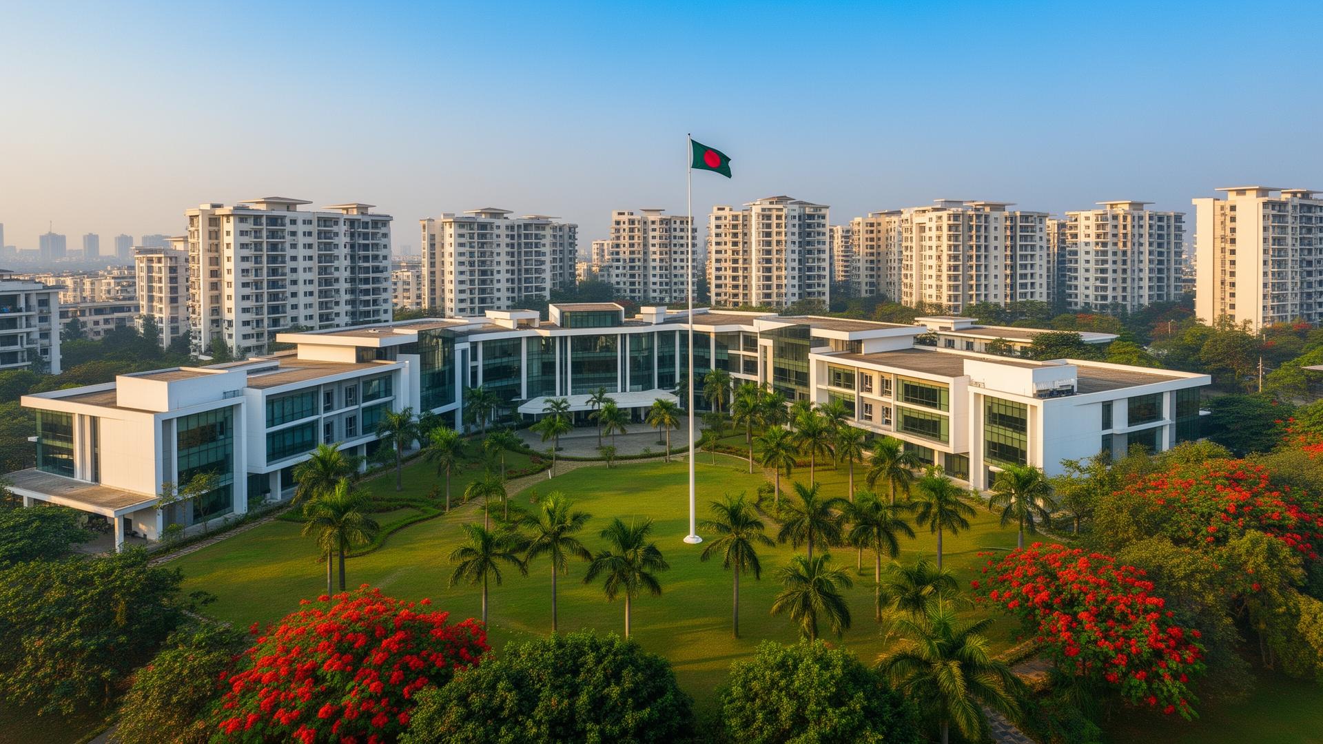 Campus surrounded by forest